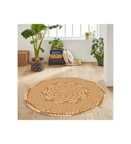 Eliana Home Baskılı, Yıkanabilir Kaymaz Taban Yuvarlak Halı LNA7061-SD327 120x120 cm (Kahverengi)