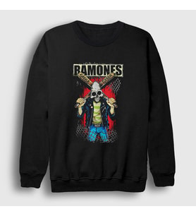 Presmono Unisex Siyah Gabba Ramones Sweatshirt 169570tt