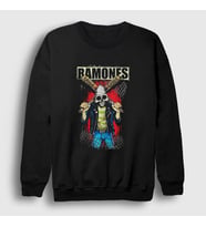 Presmono Unisex Siyah Gabba Ramones Sweatshirt 169570tt
