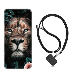 General Mobile Gm 23 Kılıf Resimli Boyun Askılı İpli Desenli Silikon Leon Flowers 1307