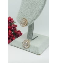 Rose Altın Kaplama Vip Seri Zirkon Taşlı Zarif Güneş Küpe 1 cm