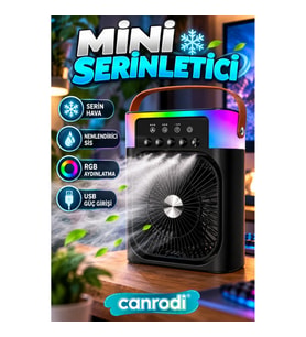 USB Mini Serinletici Fan – Nemlendirici Sis Püskürtmeli RGB LED Aydınlatmalı