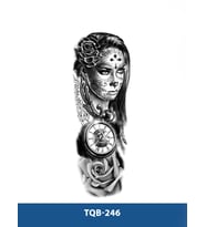 TQB-246 KADIN VE SAAT DESEN GEÇİCİ KOL DÖVMESİ-TATTO