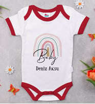 BK Kids Kişiye Özel Baby Tasarımlı Kırmızı Bebek Body Zıbın-1