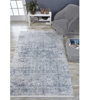 Dijital Kaymaz Yıkanabilir Mavi Modern Salon Halısı Mutfak Halısı Koridor Halısı Yolluk HLN1776