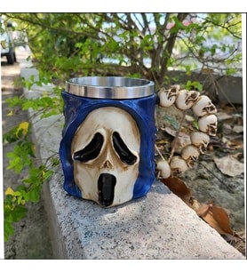 400ml 3D Korku Grimace Scream Bira Kupası Cadılar Bayramı Paslanmaz Çelik Kupa Meşrubat Bardağı