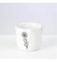 Vitale Çiçek Desenli Beyaz Vazo 13 cm AK.JF095004140