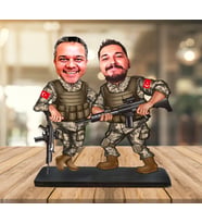Kişiye Özel Karikatür Biblo İKİ ASKER & TERTİP