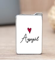 Kişiye Özel İsim Yazılı Minik Kalpli Çakmak