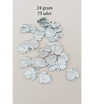 Oya Abiye Bileklik Kolye Pleksi Metalik Plastik Pul Gümüş Renk 24 gram 75 adet - BNC582