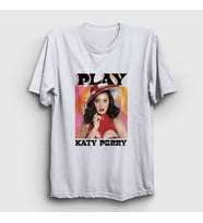 Presmono Unisex Beyaz Play Müzik Katy Parry T-Shirt 486468tt