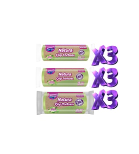 Natura Çöp Torbası Küçük Orta Büyük Boy 9'lu Paket