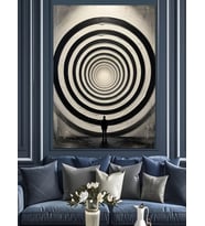 Optik İllüzyon Spiral Ve İnsan Dekoratif Kanvas - Mdf Ahşap Tablo