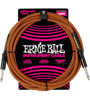Ernie Ball Enstrüman Kablosu Esnek Düz Açılı 10Ft - Turuncu