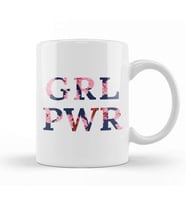 Girl Power Empowering   Floral Background Kupa Bardak Porselen