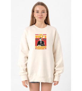 Pulp Fiction The Wolf's Cleaning Services Ekru Kadın 2ip Sweatshirt