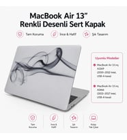 MacBook Air 13 inç Kılıf Uyumlu A1369 A1466 Renkli Boya Desenli İnce Sert Kapak Darbe Çizilme Koruma Hard Case Mat Yüzey Gri