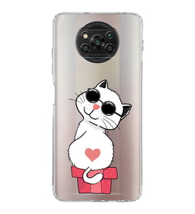Xiaomi  Poco X3 Pro  Kamera Korumalı Kapak Coolcat Tasarımlı Şeffaf  Kılıf