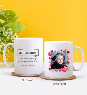 BK Gift Kişiye Özel Fotoğraflı Anneanne Tasarımlı Beyaz Kupa Bardak-1