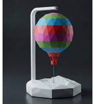 Tensegrity Havada Asılı Sıcak Hava Balonu - Fizik Temalı 3D Yazıcı Dekoratif Obje - Çok Renkli Geometrik Masaüstü Aksesuarı