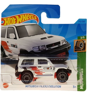 Hot Wheels - Mitsubishi Bajero Evolution - Mud Studs 3/5 - Hkk36 - Short Card - Beyaz - Rally Art -  (Çok Renkli)