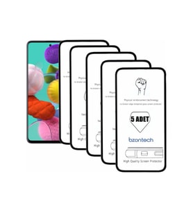 Samsung Galaxy A51 İle Uyumlu Ekran Koruyucu Tam Kaplayan 5li Set