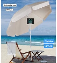 Krem  Bej Güneş Plaj Şemsiyesi  2 Metre 10 Telli