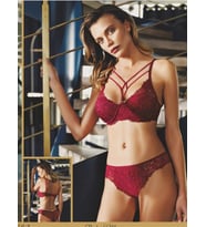 Sütyen ve kilot takımı bordo yeni model (Bordo - Turuncu)