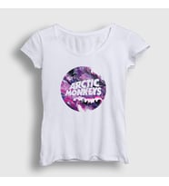 Presmono Kadın Beyaz Planet Arctic Monkeys T-Shirt 293441tt