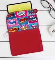 BK Gift Pop Art Tasarımlı Taşınabilir Koruyucu Tablet Kılıfı & Organizer Çanta - Kırmızı-12