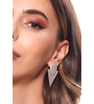 Kadın Antik Gümüş Kaplama Çivili Model Geometrik Küpe