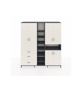 Hyperion Dolap 13 Raflı 3 Çekmeceli 6 Kapaklı 220x44x243 Antrasit-Aytaşı/Aytaşı