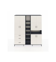 Hyperion Dolap 13 Raflı 3 Çekmeceli 6 Kapaklı 220x44x243 Antrasit-Aytaşı/Aytaşı