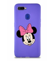 Oppo A5S Soft Premier Kapak Minnie Mouse-C Tasarımlı Silikon Kılıf - Mor (Şeffaf)