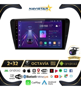 Skoda Octavia 2013-2018 Model 2+64GB Android 13 Kablosuz Carplay Navigasyon Multimedya Sistemi