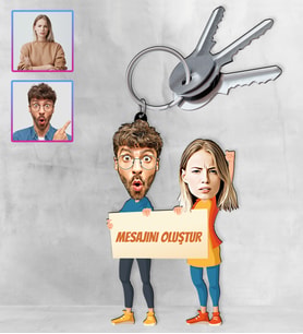 Kişiye Özel Karikatür Tasarım Anahtarlık 97219