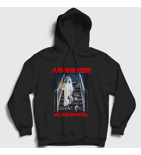 Presmono Unisex Siyah Alice In Hell Annihilator Kapüşonlu Sweatshirt 462957tt