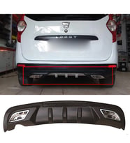 Dacia Dokker Difüzör Difizör Siyah + Kare Egzoz Görünüm C Tip