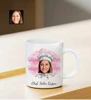 Kişiye Özel İsimli Chef Temalı Karikatürlü Kupa Bardak