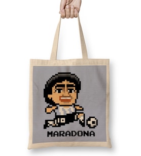 Diego Maradona Pixel Character Bez Çanta Uzun Saplı