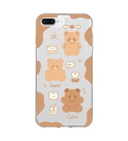 Iphone 7 Plus ve 8 Plus Uyumlu Cute Bear Tasarımlı Şeffaf Telefon Kılıfı