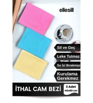 İthal 3’lü Cam Bezi, Temizlik Bezi, Kurulama Bezi, Mikrofiber Bez - 40x60cm Renkli Bez