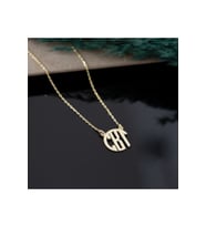 Monogram Kolye Kadın Gümüş Kolye (Gold)