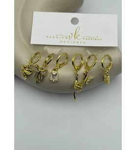 Vip 6'lı Gold Küpe - 25-vip144