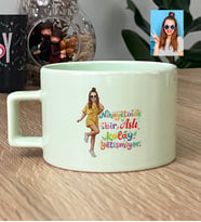 Kişiye Özel Karikatürlü Kolay Yetişmiyor Lüks Pastel Fincan Doğum Günü Hediyesi