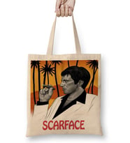 Scarface İllüstrasyon Bez Çanta Uzun Saplı