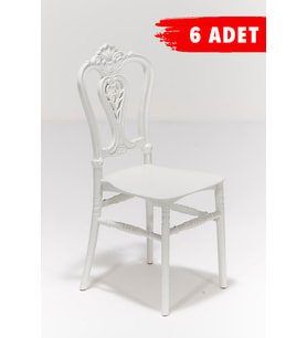 6 Adet Carisma Beyaz Sandalye / Balkon-Bahçe-Mutfak
