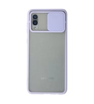 Samsung Galaxy A02 Kılıf Palm Buzlu Kamera Sürgülü Silikon - Lila