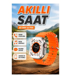 49 mm Ultra Akıllı Saat – Çift Kordonlu, Bluetooth Bağlantılı ve Arama Cevaplama Özellikli