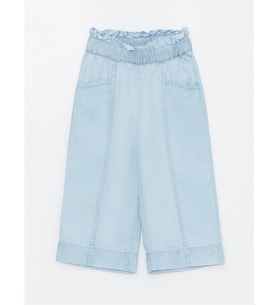 LCW Kids İndigo Beli Lastikli Kız Çocuk Jean Pantolon
